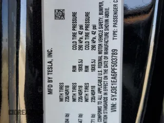 2023 Tesla Model 3 with VIN 5YJ3E1EA6PF503789, listed as a Copart auction lot 88225605 with 55,885 mi miles and Salvage Title. Bid and sale history available at carsss.com. Image 15.