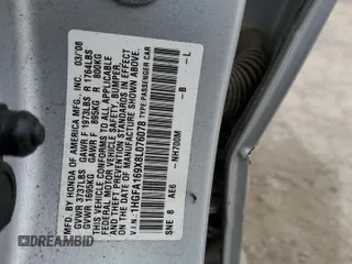 2008 Honda Civic EX-L z VIN 1HGFA169X8L076078, wystawiony jako Copart lot #51482315 z przebiegiem 116 689 mil mil oraz Szkoda całkowita • Salvage title. Historia ofert i sprzedaży dostępna na DreamBid. Obrazek 14.