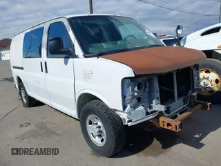 2008 Chevrolet Express Cargo Van with VIN 1GCGG25C281134247, listed as a IAAI auction lot 41876294 with 161,946 mi miles. Bid and sale history available at carsss.com. Image 1.