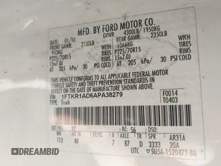 2010 Ford Ranger XL with VIN 1FTKR1AD6APA38279, listed as a IAAI auction lot 42225092 with 131,900 mi miles and . Bid and sale history available at DreamBid. Image 8.