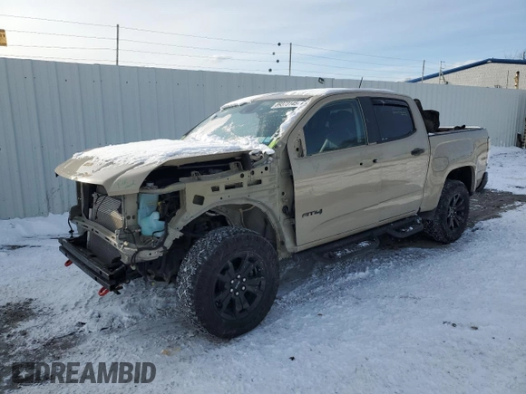2021 GMC Canyon 4WD AT4 w/Leather with VIN 1GTG6FEN8M1279301, listed as a Copart auction lot 89373145 with 34,035 mi miles and Salvage Title. Bid and sale history available at carsss.com. Image 1.