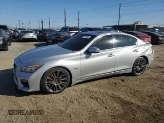 2017 Infiniti Q50 Red Sport 400 with VIN JN1FV7AP8HM850207, listed as a Copart auction lot 46516085 with 67,271 mi miles and Salvage Title. Bid and sale history available at DreamBid. Image 1.