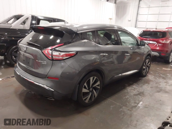 2015 Nissan Murano SL with VIN 5N1AZ2MH7FN253667, listed as a IAAI auction lot 41862164 with 159,993 mi miles and . Bid and sale history available at DreamBid. Image 4.