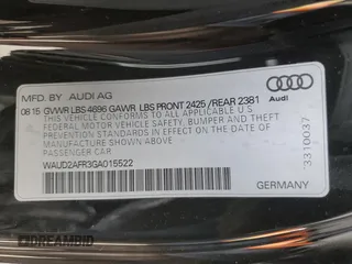 2016 Audi A5 Premium with VIN WAUD2AFR3GA015522, listed as a Copart auction lot 50330945 with 78,105 mi miles and Salvage title. Bid and sale history available at DreamBid. Image 12.