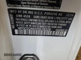 2015 Porsche 911 Turbo z VIN WP0CD2A91FS178328, wystawiony jako Copart lot #57880135 z przebiegiem 34 588 mil mil oraz Szkoda całkowita • Salvage title. Historia ofert i sprzedaży dostępna na DreamBid. Obrazek 12.