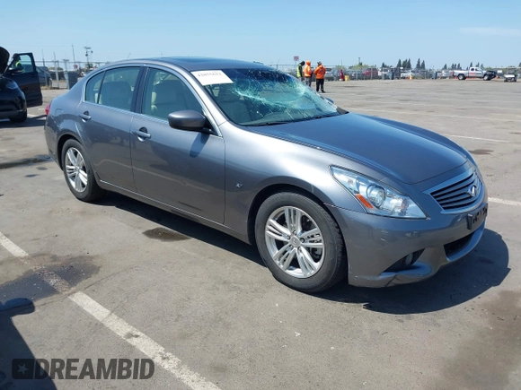 2015 Infiniti Q40 with VIN JN1CV6AP8FM580471, listed as a IAAI auction lot 42055612 with 64,494 mi miles. Bid and sale history available at carsss.com. Image 1.