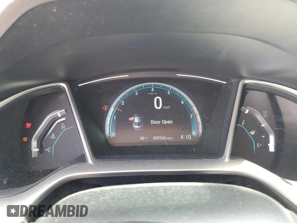 2017 Honda Civic EX-T with VIN 19XFC1E35HE023013, listed as a Copart auction lot 53592114 with 89,260 mi miles and Salvage Title. Bid and sale history available at DreamBid. Image 9.