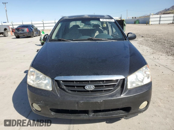 2005 Kia Spectra LX with VIN KNAFE122555102997, listed as a Copart auction lot 54191025 with 142,071 mi miles and Salvage Title. Bid and sale history available at carsss.com. Image 5.