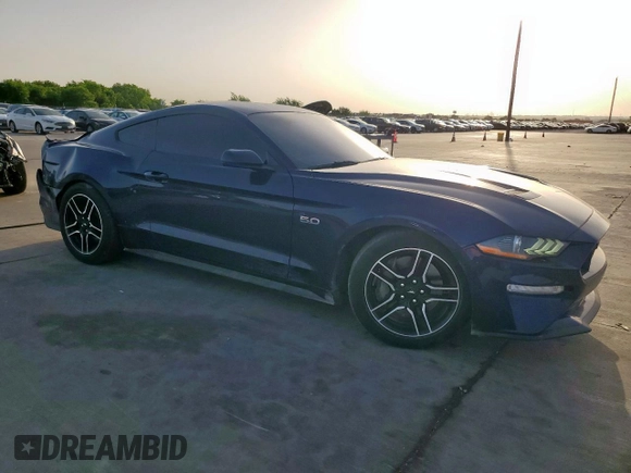 2020 Ford Mustang GT with VIN 1FA6P8CF0L5130233, listed as a Copart auction lot 57166475 with 75,523 mi miles and Salvage title. Bid and sale history available at DreamBid. Image 4.