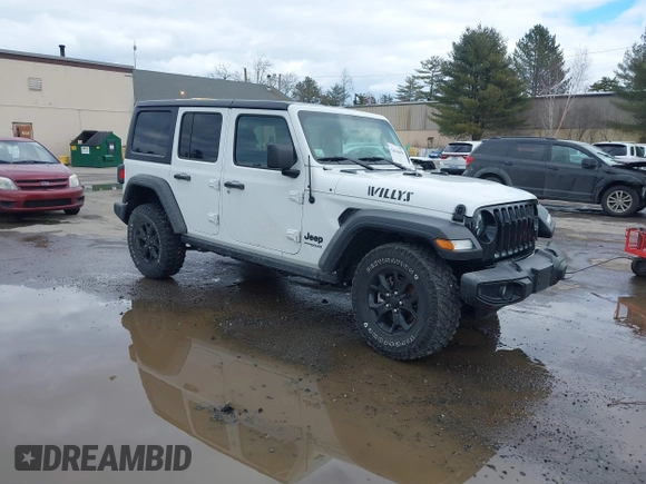 2022 Jeep Wrangler Unlimited Sport S with VIN 1C4HJXDG3NW155467, listed as a IAAI auction lot 41638650 with 22,698 mi miles and . Bid and sale history available at DreamBid. Image 1.