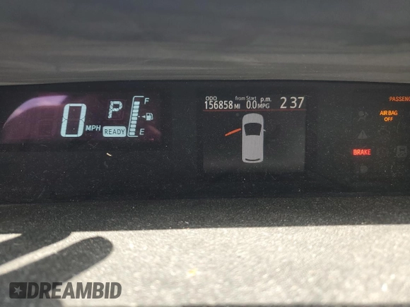 2014 Toyota Prius One with VIN JTDKDTB38E1568326, listed as a Copart auction lot 54869445 with 156,858 mi miles and Salvage Title. Bid and sale history available at DreamBid. Image 9.