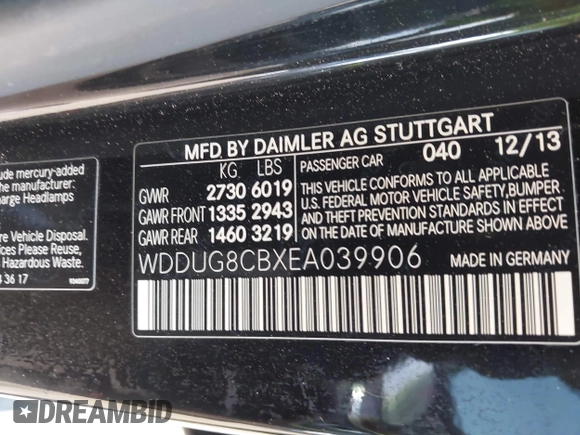 2014 Mercedes-Benz S 550 z VIN WDDUG8CBXEA039906, wystawiony jako IAAI lot #42323455 z przebiegiem 96 692 mil mil oraz . Historia ofert i sprzedaży dostępna na DreamBid. Obrazek 9.
