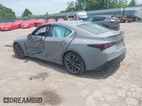 2024 Lexus IS 350 F Sport with VIN JTHGZ1E28R5033508, listed as a IAAI auction lot 42606657 with 15,382 mi miles and . Bid and sale history available at DreamBid. Image 3.