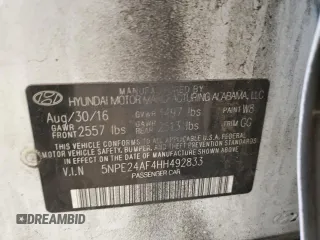 2017 Hyundai Sonata 2.4L z VIN 5NPE24AF4HH492833, wystawiony jako Copart lot #54336935 z przebiegiem 123 151 mil mil oraz Szkoda całkowita • Salvage title. Historia ofert i sprzedaży dostępna na DreamBid. Obrazek 13.