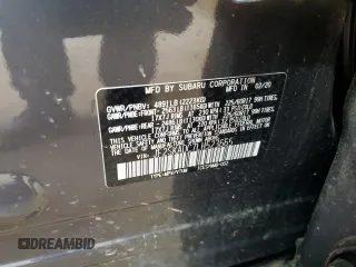 2020 Subaru Forester with VIN JF2SKADC7LH523665, listed as a Copart auction lot 56283615 with 95,370 mi miles and Salvage title. Bid and sale history available at DreamBid. Image 13.