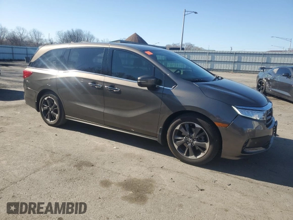 2022 Honda Odyssey Elite z VIN 5FNRL6H95NB055184, wystawiony jako Copart lot #49643595 z przebiegiem 50 574 mil mil oraz Szkoda całkowita • Salvage title. Historia ofert i sprzedaży dostępna na DreamBid. Obrazek 4.