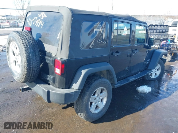 2018 Jeep Wrangler JK Unlimited Sport with VIN 1C4BJWDG3JL829130, listed as a IAAI auction lot 41554884 with 109,745 mi miles. Bid and sale history available at carsss.com. Image 4.