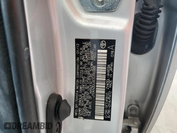 2012 Toyota Prius One with VIN JTDKN3DU4C5390388, listed as a Copart auction lot 54818585 with 211,671 mi miles and Salvage Title. Bid and sale history available at carsss.com. Image 12.