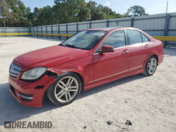 2013 Mercedes-Benz C-Class C 250 Sport with VIN WDDGF4HB9DA806032, listed as a Copart auction lot 52032625 with 129,803 mi miles and Salvage Title. Bid and sale history available at carsss.com. Image 1.