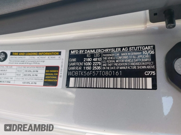 2007 Mercedes-Benz CLK 350 z VIN WDBTK56F57T080161, wystawiony jako IAAI lot #42291070 z przebiegiem 64 689 mil mil oraz . Historia ofert i sprzedaży dostępna na DreamBid. Obrazek 9.