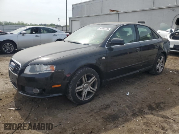 2008 Audi A4 2.0T with VIN WAUDF78E48A021736, listed as a Copart auction lot 54341175 with 184,165 mi miles and Clean Title. Bid and sale history available at carsss.com. Image 1.