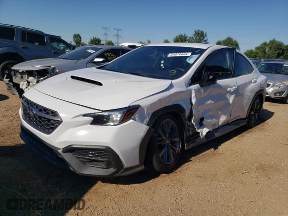 2022 Subaru WRX z VIN JF1VBAB68N8023628, wystawiony jako Copart lot #65976834 z przebiegiem 17 463 mil mil oraz Szkody całkowita. Historia ofert i sprzedaży dostępna na DreamBid. Obrazek 1.