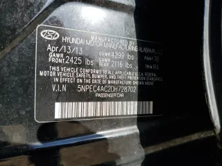 2013 Hyundai Sonata Limited with VIN 5NPEC4AC2DH728702, listed as a Copart auction lot 48914875 with 66,020 mi miles and Clean Title. Bid and sale history available at DreamBid. Image 12.