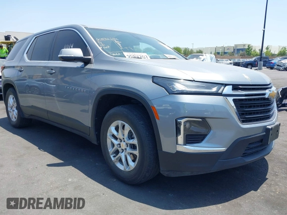 2023 Chevrolet Traverse LS z VIN 1GNERFKW3PJ123206, wystawiony jako IAAI lot #42564419 z przebiegiem 43 735 mil mil oraz . Historia ofert i sprzedaży dostępna na DreamBid. Obrazek 1.
