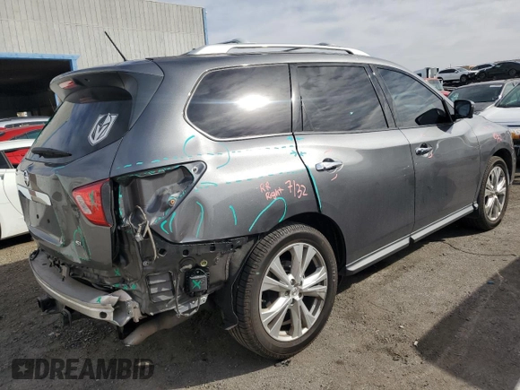 2018 Nissan Pathfinder SL with VIN 5N1DR2MN5JC670650, listed as a Copart auction lot 47557455 with 49,517 mi miles and Salvage Title. Bid and sale history available at carsss.com. Image 3.