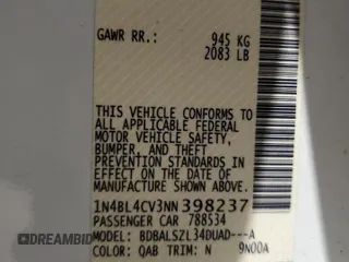 2022 Nissan Altima 2.5 SR with VIN 1N4BL4CV3NN398237, listed as a Copart auction lot 48714125 with 40,022 mi miles and Salvage Title. Bid and sale history available at carsss.com. Image 12.