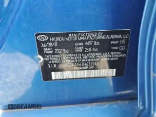 2018 Hyundai Sonata SE z VIN 5NPE24AF6JH632242, wystawiony jako Copart lot #54995885 z przebiegiem 83 722 mil mil oraz Szkoda całkowita • Salvage title. Historia ofert i sprzedaży dostępna na DreamBid. Obrazek 12.