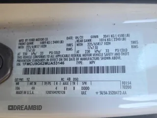 2021 Ford Escape SE с VIN 1FMCU9G62MUA53146, выставлен на аукционе IAAI как лот 42774160 с пробегом 91 329 миль миль и . История ставок и продаж доступна на DreamBid. Изображение 1.