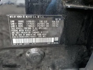 2019 Honda HR-V LX with VIN 3CZRU6H30KG706651, listed as a Copart auction lot 48322015 with 66,242 mi miles and Salvage Title. Bid and sale history available at carsss.com. Image 14.