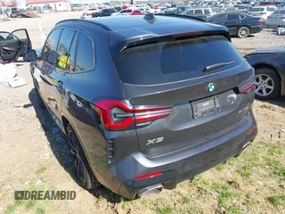 2022 BMW X3 sDrive30i with VIN 5UX43DP03N9L02180, listed as a IAAI auction lot 41879748 with 53,340 mi miles. Bid and sale history available at carsss.com. Image 3.