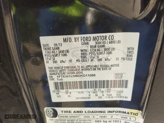 2013 Ford F-150 XL with VIN 1FTEW1CM8DKD11095, listed as a IAAI auction lot 41658268 with 215,583 mi miles. Bid and sale history available at carsss.com. Image 9.