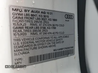 2022 Audi RS Q8 z VIN WU1ARBF17ND007066, wystawiony jako Copart lot #53830164 z przebiegiem 26 261 mil mil oraz Szkody całkowita. Historia ofert i sprzedaży dostępna na DreamBid. Obrazek 13.