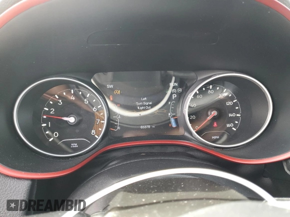 2020 Jeep Compass Trailhawk with VIN 3C4NJDDB5LT195235, listed as a Copart auction lot 62344635 with 65,378 mi miles and Salvage title. Bid and sale history available at DreamBid. Image 9.
