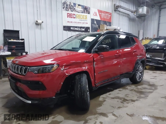 2023 Jeep Compass (RED) Edition with VIN 3C4NJDCN3PT524273, listed as a IAAI auction lot 41389105 with 10,453 mi miles and . Bid and sale history available at carsss.com. Image 18.