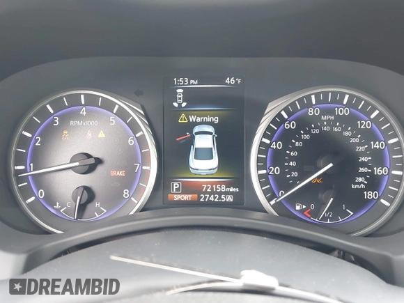 2017 Infiniti Q60 2.0t with VIN JN1CV7EL1HM321126, listed as a IAAI auction lot 41967092 with 72,158 mi miles and . Bid and sale history available at DreamBid. Image 7.
