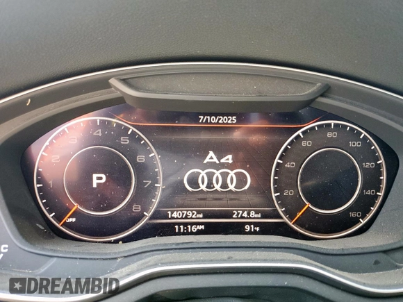 2018 Audi A4 Premium с VIN WAUKMAF46JA198573, выставлен на аукционе Copart как лот 64392275 с пробегом 140 792 миль миль и Чистый • Clean title. История ставок и продаж доступна на DreamBid. Изображение 9.