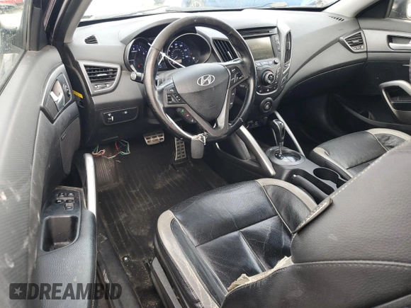 2015 Hyundai Veloster Turbo with VIN KMHTC6AE3FU232395, listed as a Copart auction lot 84521734 with 258,517 mi miles and Salvage Title. Bid and sale history available at carsss.com. Image 8.