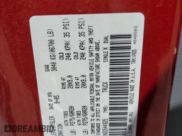 2006 Dodge 1500 SLT z VIN 1D7HA182X6S544925, wystawiony jako Copart lot #55259715 z przebiegiem 144 272 mil mil oraz Szkoda całkowita • Salvage title. Historia ofert i sprzedaży dostępna na DreamBid. Obrazek 12.