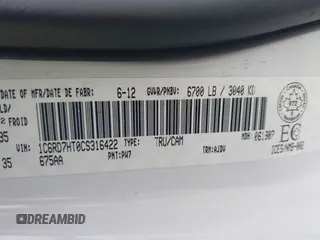 2012 Ram 1500 Sport with VIN 1C6RD7HT0CS316422, listed as a IAAI auction lot 42112459 with 153,026 mi miles and . Bid and sale history available at DreamBid. Image 9.