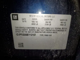 2011 Chevrolet Cruze LT w/1LT with VIN 1G1PF5S95B7112107, listed as a Copart auction lot 48741935 with 148,001 mi miles and Clean Title. Bid and sale history available at carsss.com. Image 12.