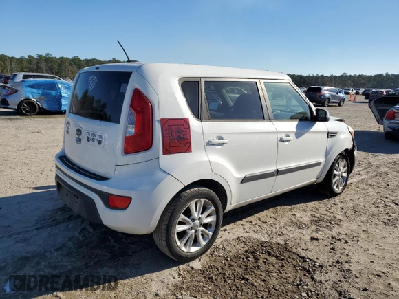 2012 Kia Soul + with VIN KNDJT2A69C7420099, listed as a Copart auction lot 87730385 with Not Provided miles and Salvage Title. Bid and sale history available at DreamBid. Image 3.