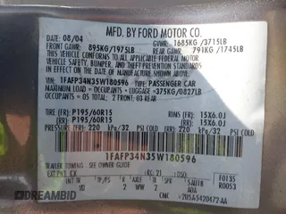2005 Ford Focus S с VIN 1FAFP34N35W180596, выставлен на аукционе IAAI как лот 42569508 с пробегом 176 810 миль миль и . История ставок и продаж доступна на DreamBid. Изображение 9.