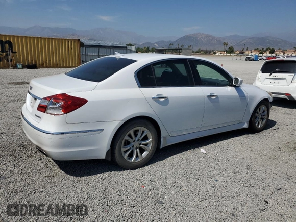 2013 Hyundai Genesis 3.8L with VIN KMHGC4DDXDU257851, listed as a Copart auction lot 59491725 with 95,844 mi miles and Salvage title. Bid and sale history available at DreamBid. Image 3.