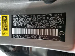 2015 Lexus ES 330 with VIN JTHBK1GG8F2201135, listed as a Copart auction lot 52080285 with 95,544 mi miles and Salvage Title. Bid and sale history available at DreamBid. Image 13.