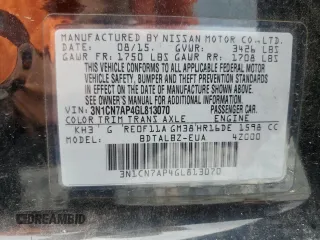 2016 Nissan Versa S with VIN 3N1CN7AP4GL813070, listed as a Copart auction lot 63438985 with 109,460 mi miles and Salvage title. Bid and sale history available at DreamBid. Image 12.