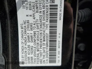 2024 Honda Civic Sedan Touring with VIN 2HGFE1F99RH303537, listed as a Copart auction lot 47682705 with 36,005 mi miles and Salvage Title. Bid and sale history available at carsss.com. Image 15.